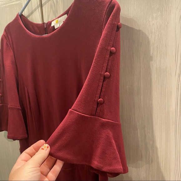 Preowned Women’s Alexis Boden Knit Dress Wine Colored Size 14L - Picture 3 of 7